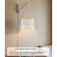 thumbnail image 3 of MAST Plug-In Wall Mount Pendant, 1 Light White Cord/Arm, Textured Shallow Drum Shade 10x12x08, 3 of 7