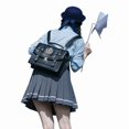 thumbnail image 3 of StyleSack Womens Japanese Preppy Travel Backpack - Black Retro Harajuku Aesthetic Bag with Leather Handle, Large Capacity for Campus/Business​, 3 of 4