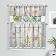 thumbnail image 4 of Watercolor Plants and Flowers3(1) Kitchen Curtain Valance 3 Piece Home Curtains and Valance Set Curtain Sink Window Decor Window Treatment Tier 27.5x36 Length, 4 of 6