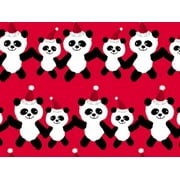 1 Pack, Panda Claus Wrapping Paper 30" x 417', Half Ream Roll for Party, Holiday & Events, Made in USA