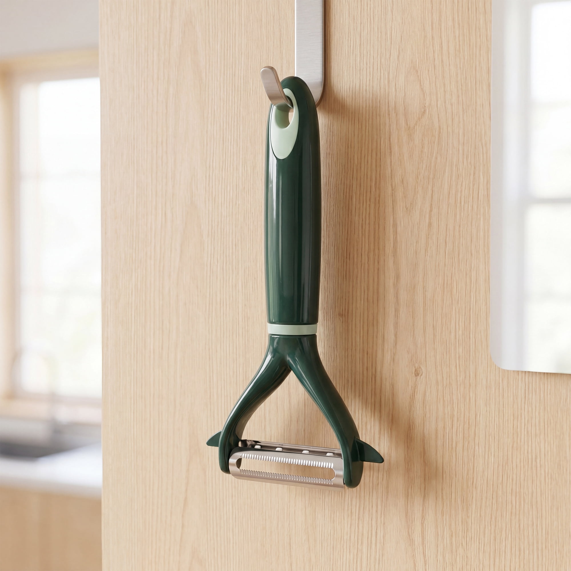 Unique Bargains Stainless Steel Peeler with Ergonomic Handle Emerald Green 6.7" x 3"