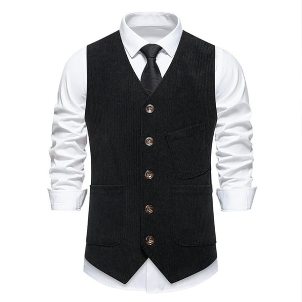 pstuiky Camiseta sin mangas para hombre, Blusa sin mangas con botones y bolsillos de color liso con cuello en V para hombre Camisas para hombres m