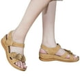 thumbnail image 3 of NECHOLOGY Earth Spirit Womens Sandals Beach Flowers Women Summer Fashion Breathable Womens Wedge Sandals Size 10 Yellow 8.5, 3 of 5