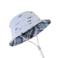 thumbnail image 4 of XUNKUSGA UPF 50+ Bucket Hat Sun Protection Cute Wide Brim Summer Outdoor Play Beach Hat Skin Friendly Toddler Sun Hats for Boys Girls with Chin Strap,Blue,3-5 Y, 4 of 9