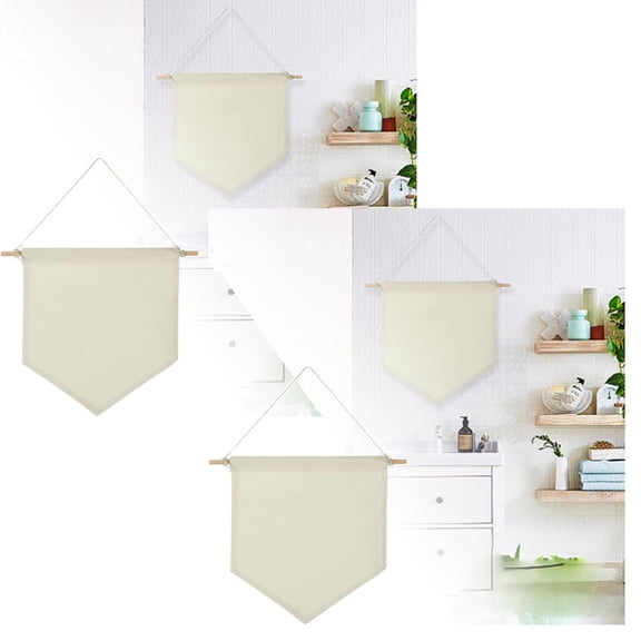 2Pack Blank Canvas Banner With Wooden Decorative Enamel Pin Display Wall Hanging For Kids' Rooms Color Badge Organizer For Buttons And Tapestries Home Decor