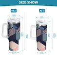 thumbnail image 6 of Yayeee 40oz Stainless Steel Tumbler with Straw and Handle Double-Wall Insulated Travel Water Bottle, Dark Cubes, 6 of 8