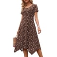 thumbnail image 4 of Fantaslook Plus Size Dresses for Women Floral Asymmetrical Hem Dress Summer Sundresses with Pockets, 4 of 9