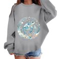 thumbnail image 2 of XAOFW Girls Boys Marine Animal Prints Long Sleeve Crewneck Sweatshirts Loose Fit Casual Pullover For Toddler Kids Versatile Tops 5-6 Years, 2 of 4
