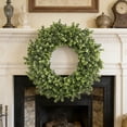 thumbnail image 4 of YTTAL 19.6''/23.6'' Large Boxwood Wreath for Front Door Porch Window - Artificial Boxwood Leaves Greenery Outdoor Wreath for Home Farmhouse Wall Holiday Decor - All Seasons Indoor Outdoor Use, 4 of 15