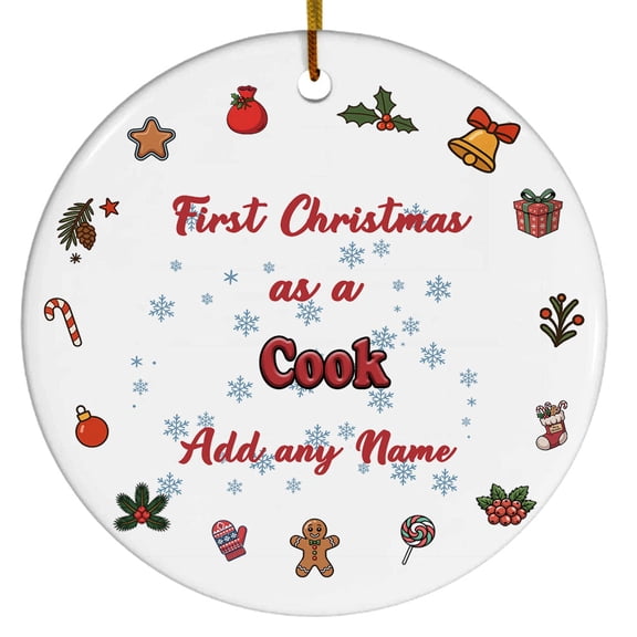 Santa's Favorite Cook Ceramic Ornament, Custom Christmas Ornament, Christmas 2025 Tree Decoration, Gift for Family, Friends & Coworkers