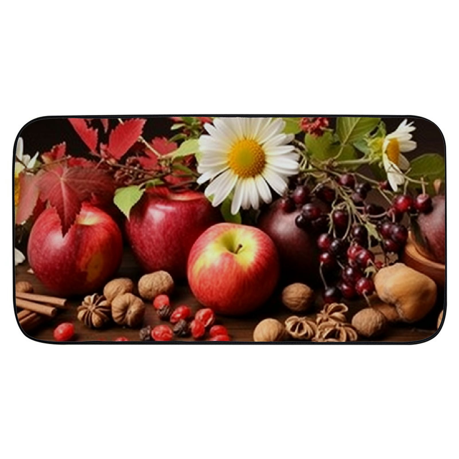 PHYHOO Doormat Floor /Mat - Nature Plants Composition Fruit Autumn Flowers Decorative Door Mat, Door Mat with Non-Slip Rubber Backing, Easy Cleaning, Traps Dirt, for Entry, Patio