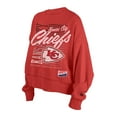 thumbnail image 5 of Women's New Era Red Kansas City Chiefs Oversized Throwback Mineral Wash Crew Neck Sweatshirt, 5 of 6