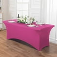 thumbnail image 3 of Uralili Fitted Table Cover Elastic Spandex Tablecloth 4 ft Bed Table Clothes-Purple, 3 of 7