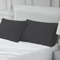 thumbnail image 4 of 100% Cotton Pillowcase, 300 Thread Count Sateen, Wrinkle Resistant, Quick Dry, Soft & Smooth, 2-Piece Set, Standard, Dark Gray by Color Sense, 4 of 5