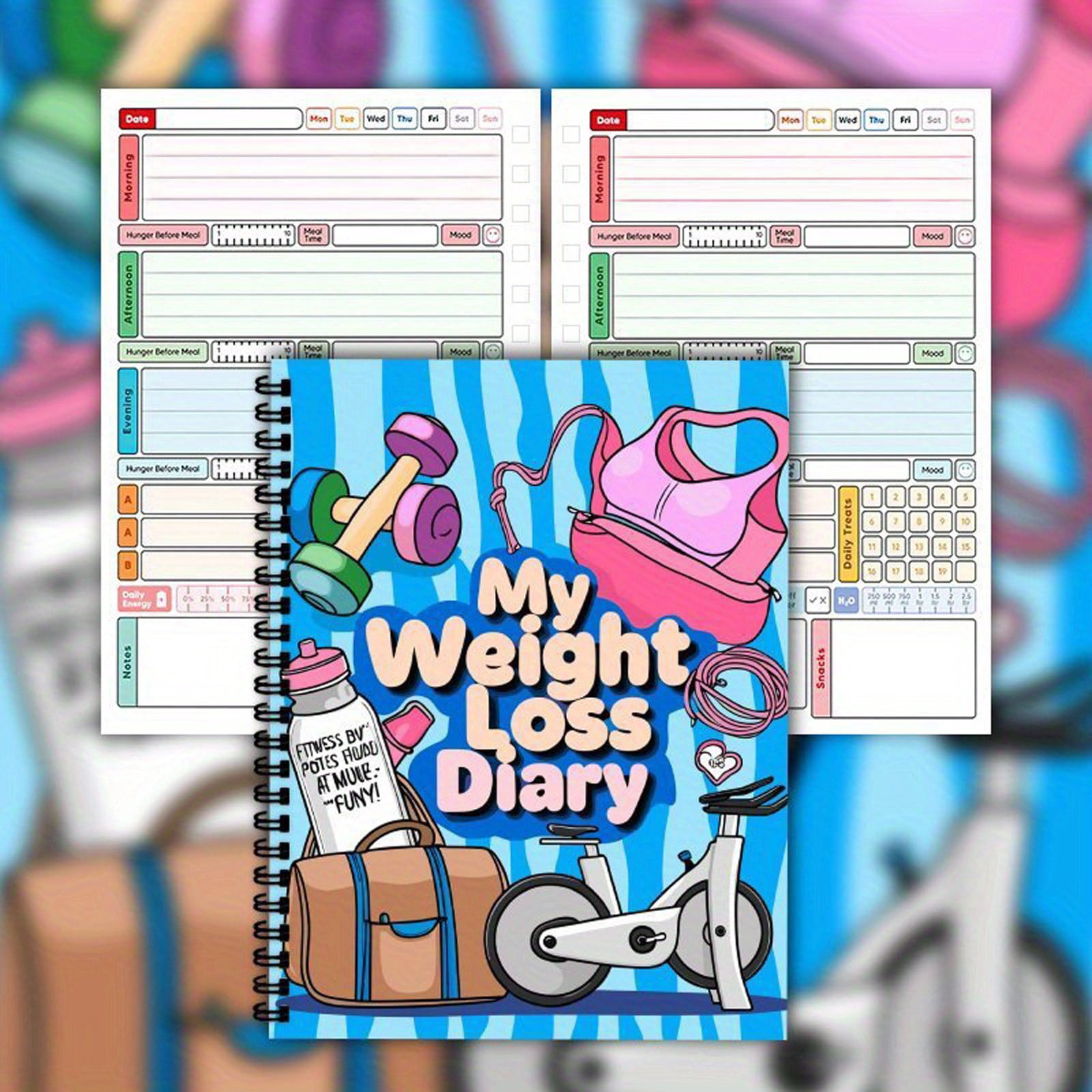 YiJuHui 4pcs Fitness Planner for Weight Loss - Motivational Workout & Diet Tracker Notebook, Goal Setting Journal for Active Lifestyle Enthusiasts