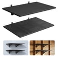 thumbnail image 1 of VEVOR 2-Tier Heavy Duty Wall Garage Shelving, 2 x 3 ft Steel Wall Mounted Shelving Unit, 12 x 72 Inch Per Shelf Floating Storage Metal Rack for Garage with 560 lbs Total Weight Capacity, Black, 1 of 9