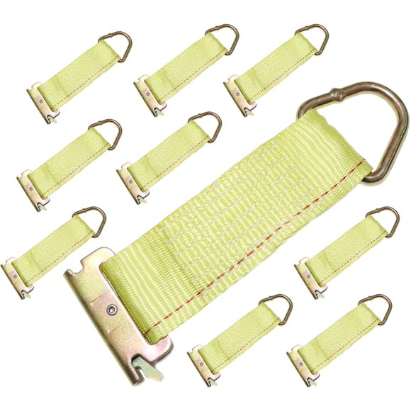 DKG-06 6 2 Pouces x 6 Pouces DKG Attache de Corde pour E-Track - 1500 LB WLL - Anneau en Acier Robuste et Raccord à Ressort E-Track - Attache de Charge Idéale (10 Pack)