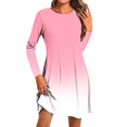 thumbnail image 2 of Jjayotai Spring Dresses, Long Sleeve Round Neck Dress, Irregular Hem Casual Dresses, Trendy Gradient Printed Swing Dress Multicolor-11 L, 2 of 5