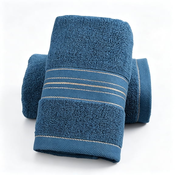 AUQ 2 Pack Hand Towels for Bathroom-100% Cotton Decorative Soft & Highly Absorbent Towel Set for Face,Spa,Gym,Kitchen,Hotel,13X30 Inch (Blue-2 Pack)