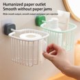 thumbnail image 4 of Injueey Portarrollos de papel montado en la pared del baño cesta de almacenamiento de drenaje colgante sin perforaciones taza de cepillo de Juegos de accesorios de baño Blanco Gris, 4 of 6