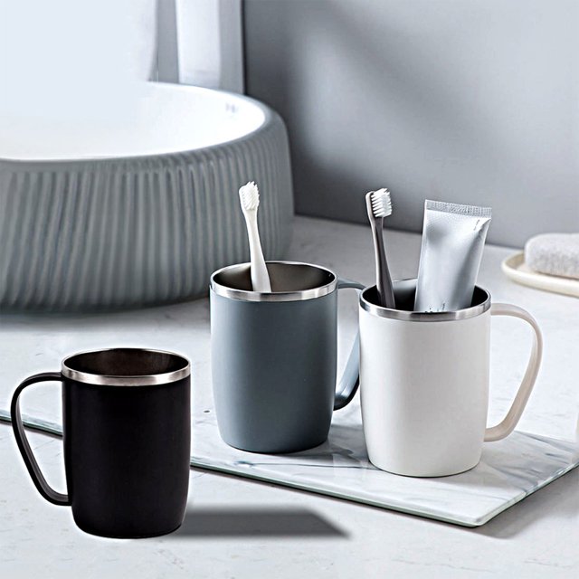 onlyliua Artículos En Liquidación Vaso para Enjuague Bucal de Acero Inoxidable Vaso para Cepillado de Pareja de Apariencia Alta Vaso para Cepillo de Dientes para Niños Advanced Sense Vaso para Lavado