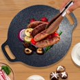 thumbnail image 3 of 1 PACKS Cast Iron Griddle Pan with Tongs Set for BBQ Grill Non Stick Multi Purpose Kitchen Flat Grill Plate Pan for Stove Stovetop Camping Outdoor Cooking Steak Pancakes Heat Distribution Durable, 3 of 6