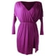 thumbnail image 1 of Mini vestido corto Sunnimix cuello en V Split Bodycon atractivo Púrpura para mujeres, 1 of 8
