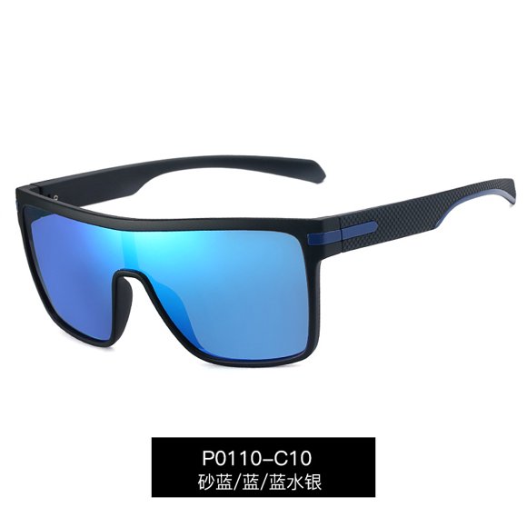 P0110 Personalized Siamese Large Frame Sunglasses Men‘s Trendy Driving Polarized Sunglasses