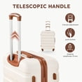 thumbnail image 2 of Gowill 6 Piece Luggage Sets, Lightweight ABS Hard Suitcase with Expandable Travel Duffle Bags, White Tan, 2 of 16
