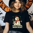 thumbnail image 3 of Funny Snowman Shirt | Cold Hands Warm Heart Graphic Tee for Men Women Kids, Maroon, Size XL, 3 of 6