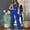 Blue, variant on Wensltd Women Jumpsuits Sleeveless Wide Leg Long Pant With Pockets