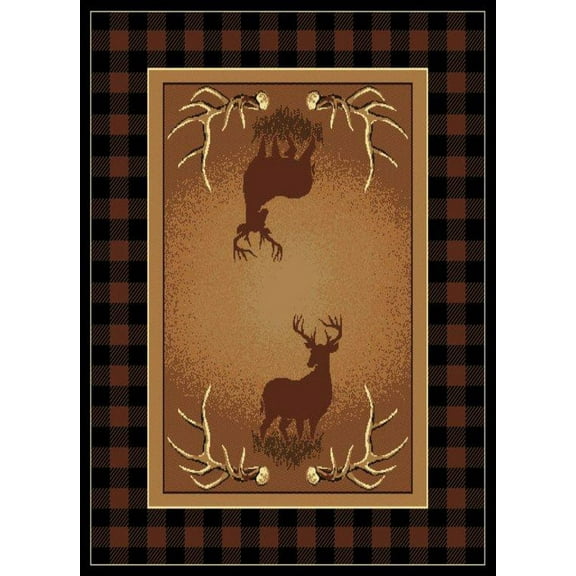 United Weavers Legends Area Rug 910-05050 Antler Buck Black Deer Buck 5' 3" x 7' 2" Rectangle