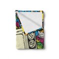 thumbnail image 2 of Hip Hop Soft Flannel Fleece Throw Blanket, 90s Theme Retro Style Linear Drawn a Vintage Television and Speech Bubble, Cozy Plush for Indoor and Outdoor Use, 60" x 80", Multicolor, by Ambesonne, 2 of 6