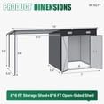thumbnail image 2 of Clouddwell Metal Storage Shed with Hardtop Pergola 14x6 ft 2-in-1, 84 Sq. Ft Outdoor Tool Shed for Backyard, 2 of 8