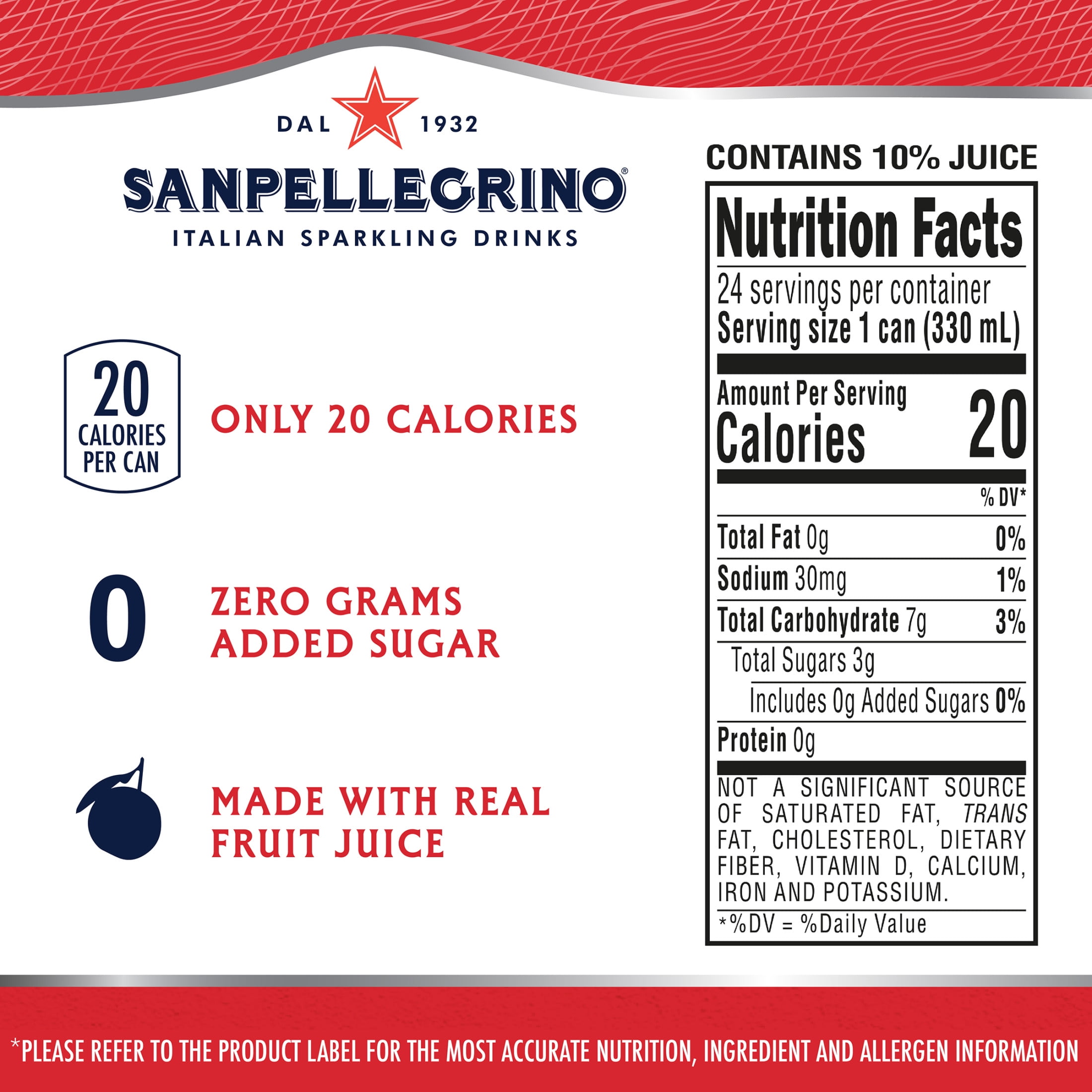 SanPellegrino Soda Italiana Sparkling Orange and Blood Orange Low Calorie Zero Added Sugar, 24 Pack Cans