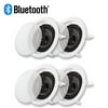 Acoustic Audio CS-IC63 Bluetooth In Ceiling 6.5" Powered 4 Speakers Pack Flush Mount