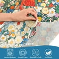 thumbnail image 3 of Yayeee Kitchen Curtains Tier Pair Light Filtering 27"x36" Rod Pocket Short Cafe Window Panel, Beige Floral Garden, 3 of 7