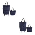 thumbnail image 3 of kurtrusly Sac de Courses Confortable avec Roues Pliable Mickey Fleur Noire 2Ensemble, 3 of 6
