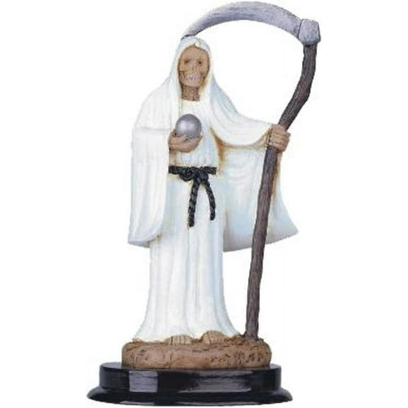 5 Inch White Holy Death Statue La Santisima Muerte Santa Grim Reaper