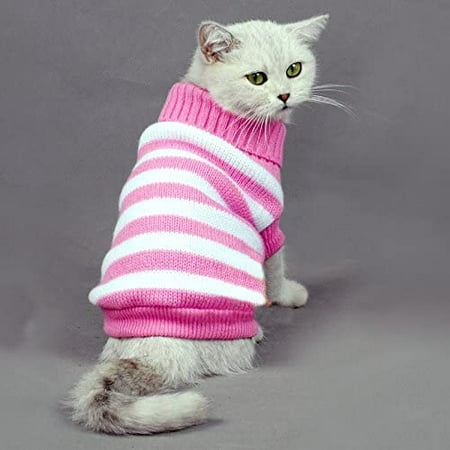 Pull chat rayé Kitty pull pour chats tricots, petits chiens chaton  vêtements mâle et femelle, haute élasticité, doux, chaud