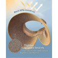thumbnail image 2 of Women's Sun Hat Wide Brim Straw Roll Up Foldable Ponytail Summer Beach Hat UV UPF Foldable Travel, 2 of 5