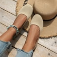 thumbnail image 5 of Ballet Flat Dress Shoes for Women 2025 Fashion Casual Knit Round Toe Slip on Low Wedges Comfort Walking Heels, 5 of 8