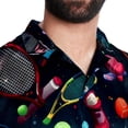 thumbnail image 5 of Tennis Men's Button Down Hawaiian Poplin Shirt Summer Beach Printed Casual Short Sleeve Unisex Shirts, 5 of 6