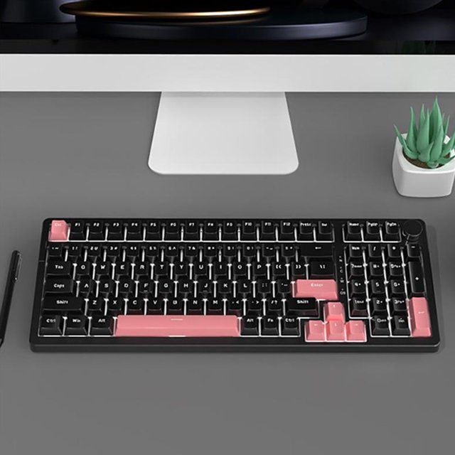Teclado mecánico para juegos de 99 teclas, teclas PBT con cable de modo único para ordenador PC
