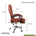 thumbnail image 4 of Silla Ejecutiva Lumax Sillón Oficina 7 puntos masajes Reposapies marron, 4 of 7