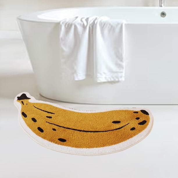 Alfombra de baño con forma de plátano, de secado rápido, transpirable, antideslizante, decorativa, para habitación de niños y dormitorio.