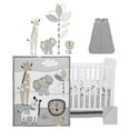 thumbnail image 2 of Lambs & Ivy Jungle Safari Gray/Tan/White Nursery 6-Piece Baby Crib Bedding Set, 2 of 9