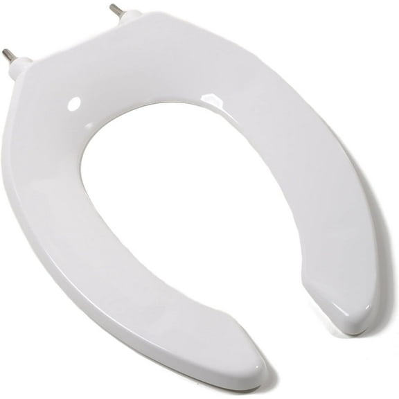 Comfort Seats C106C00 Commercial Quality Toilet Seat with an Open Front and Stainless Steel Hinge Post, Elongated, White