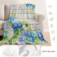 thumbnail image 5 of Blue Hydrangea Blanket Soft Cozy Warm Throw Blanket for Couch, Plush Fuzzy Flannel Fleece Blankets for Sofa, Rustic Wooden Butterfly Spring Floral Bed Blankets Lightweight Gifts for Women, 50"x80", 5 of 9