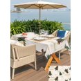 thumbnail image 4 of Outdoor Tablecloth with Umbrella Hole and Zipper, Christmas Rectangle Table Cloth 60x84 Inch Waterproof Tablecloth, Winter Pine Tree Gold White Xmas Snowflakes Picnic Table Cover for Patio Camping, 4 of 7